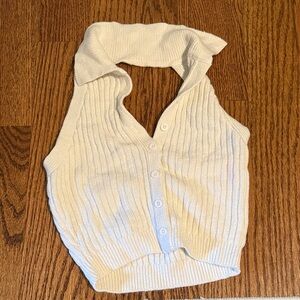 Hollister Off-White Ribbed Sweater